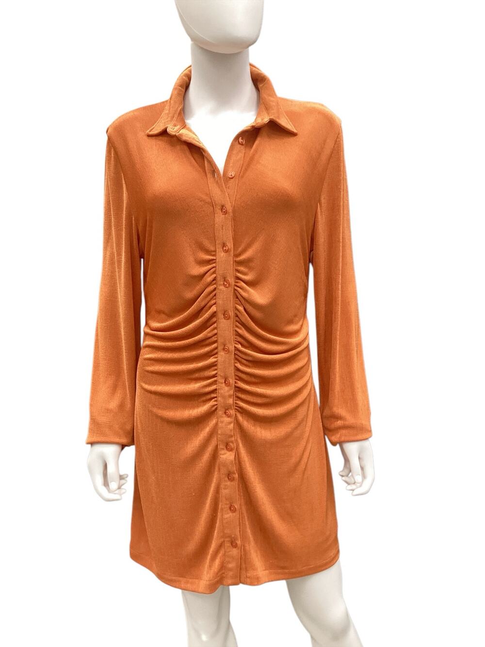 NWOT With Jéan Australia Women’s Tunic/ Dress Size L Soft Buttons Orange